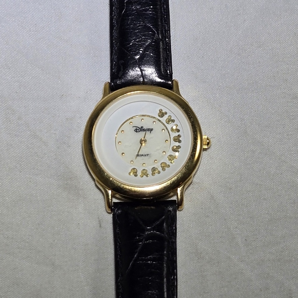 Disney Time Works Watch w/Mickey Faces Turn as the Seconds Hand Resort 30mm